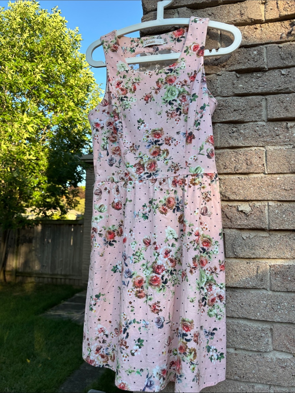 Kitson Pink Floral Lace-Trim Dress, cotton 🌸